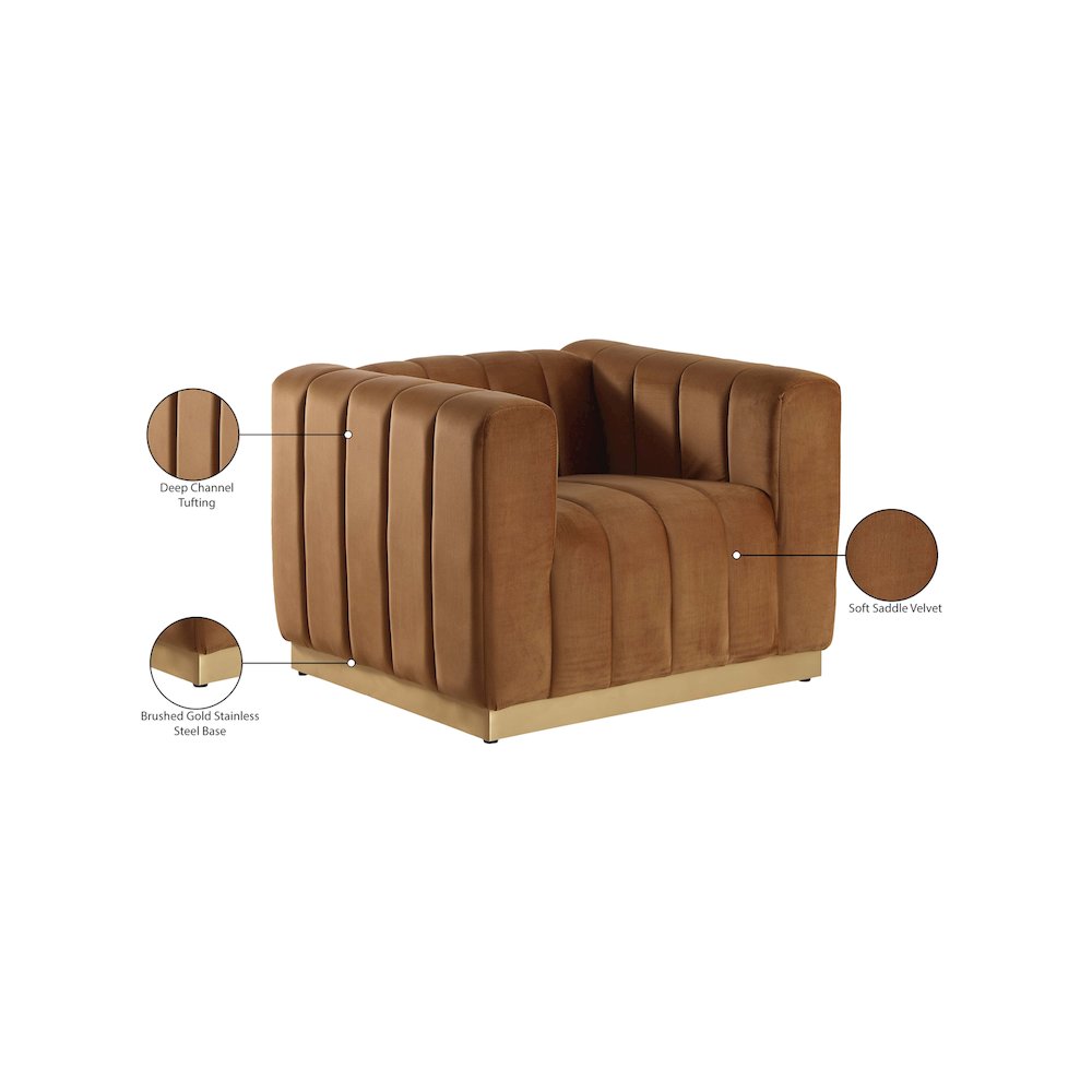 Marlon Saddle Velvet Chair