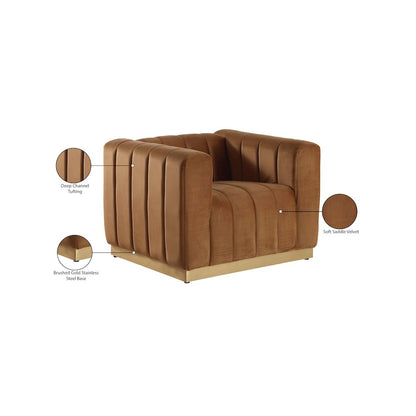 Marlon Saddle Velvet Chair
