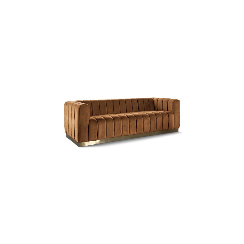 Marlon Saddle Velvet Sofa