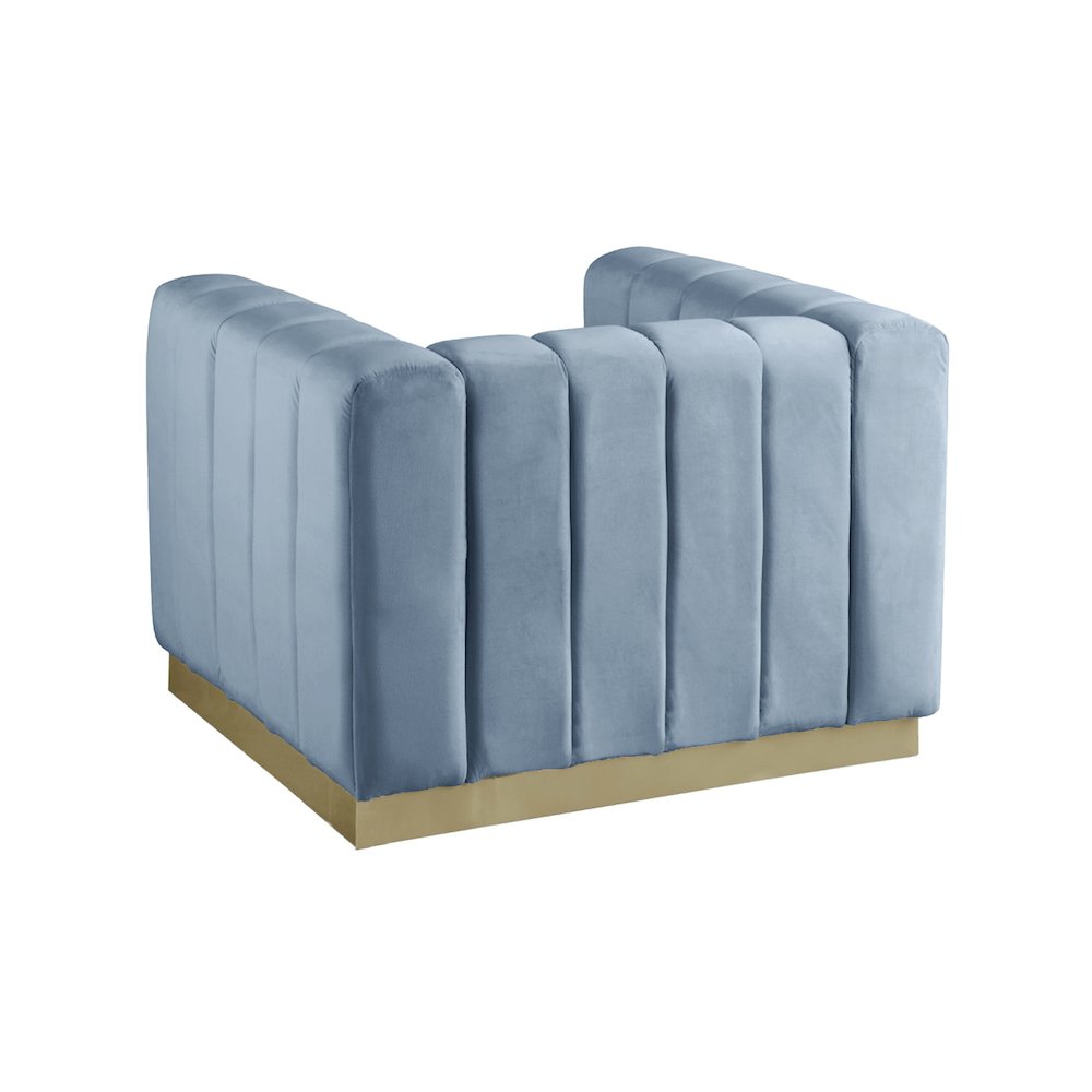 Marlon Sky Blue Velvet Chair