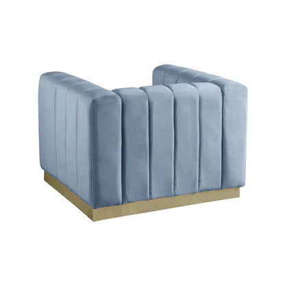 Marlon Sky Blue Velvet Chair