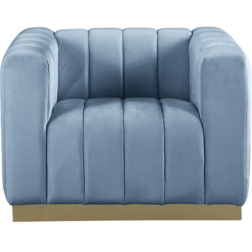 Marlon Sky Blue Velvet Chair