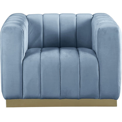 Marlon Sky Blue Velvet Chair