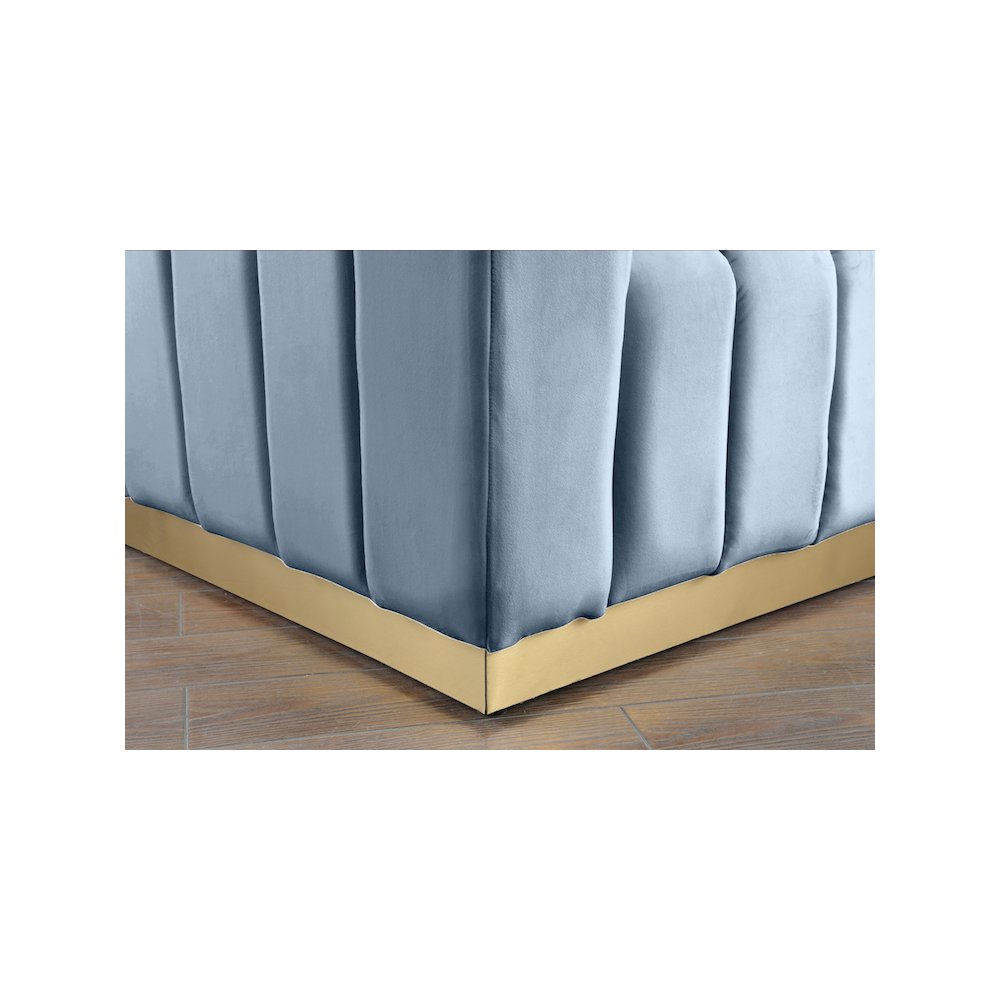 Marlon Sky Blue Velvet Loveseat