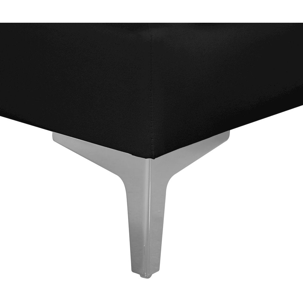 Alina Black Velvet Armless Chair