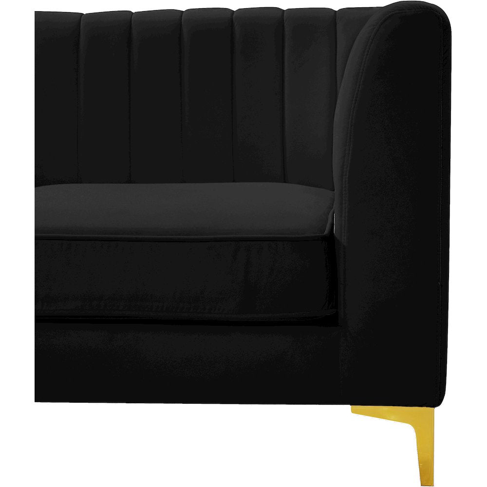 Alina Black Velvet Modular Sofa