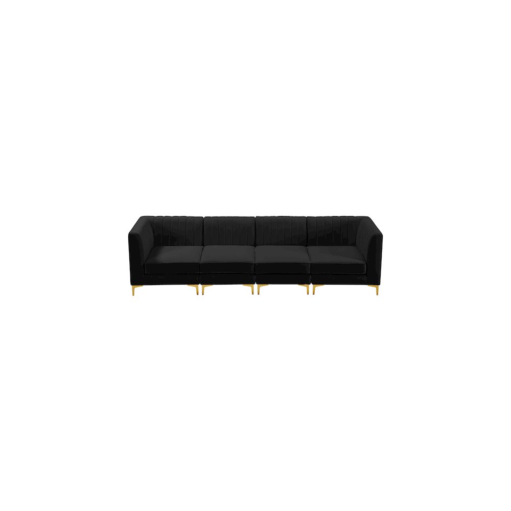 Alina Black Velvet Modular Sofa