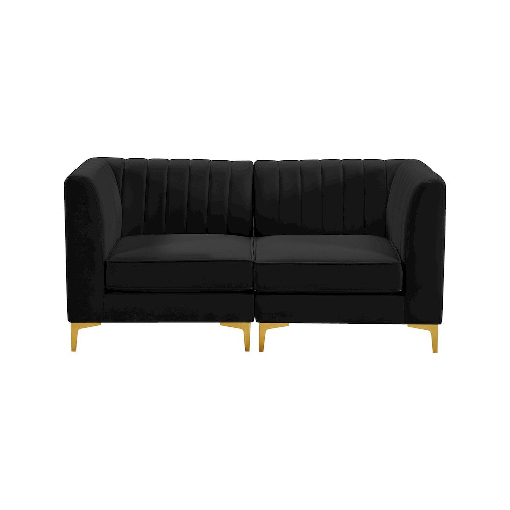Alina Black Velvet Modular Sofa