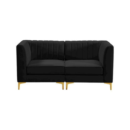 Alina Black Velvet Modular Sofa