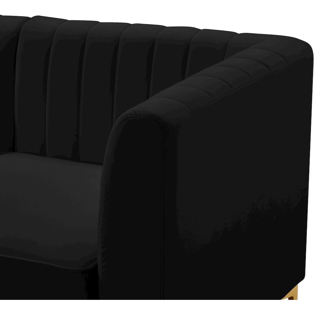Alina Black Velvet Modular Sofa