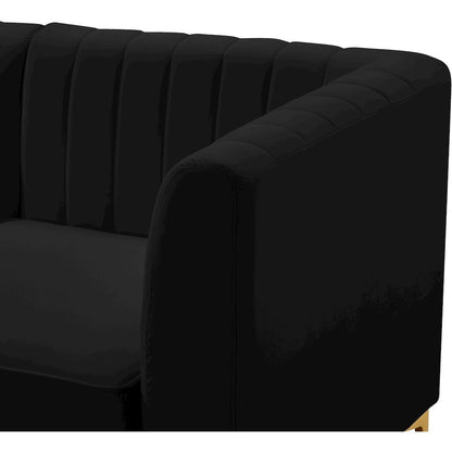Alina Black Velvet Modular Sofa