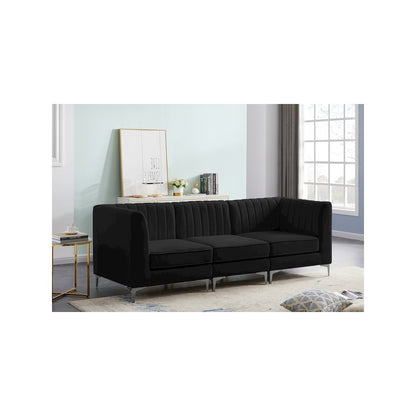 Alina Black Velvet Modular Sofa