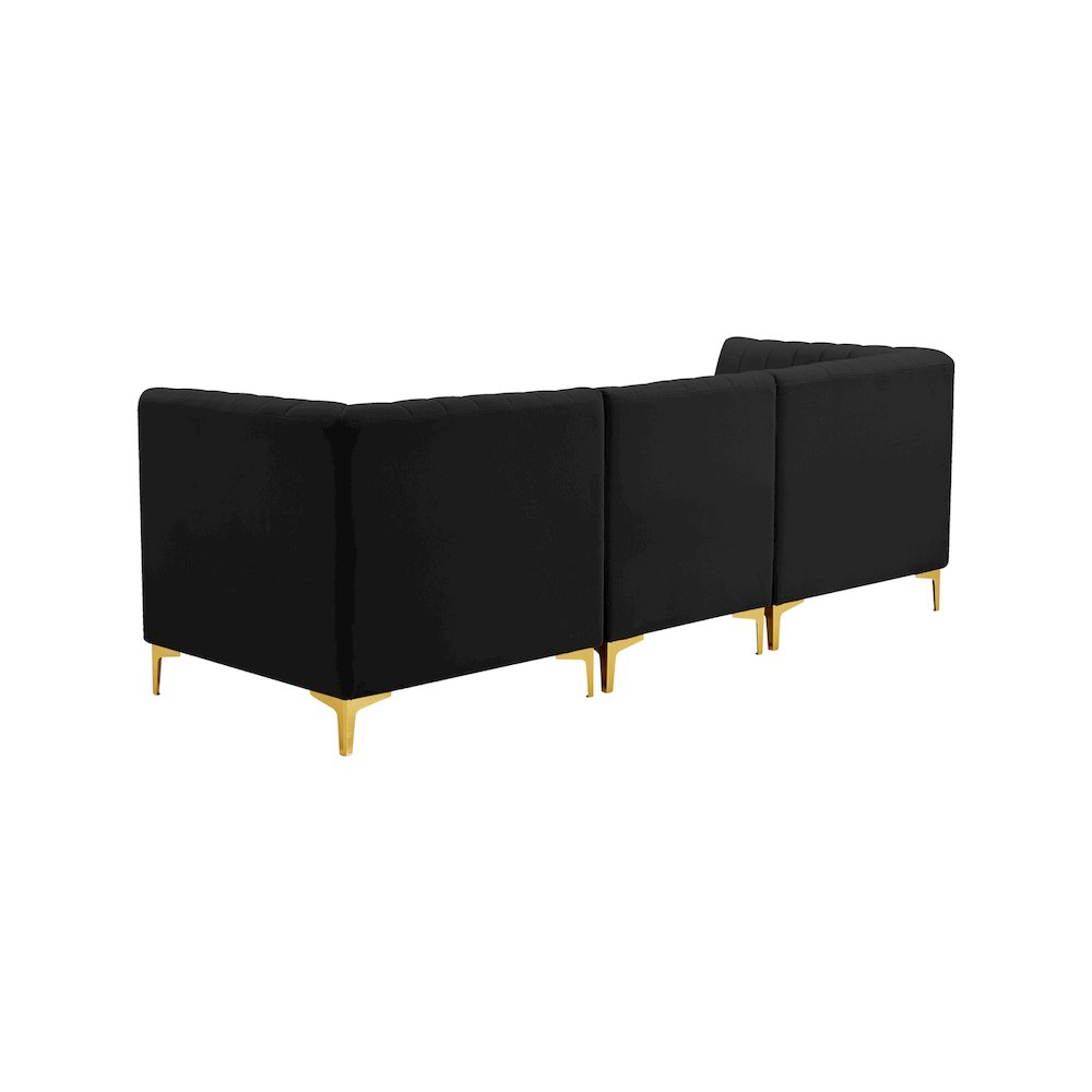 Alina Black Velvet Modular Sofa