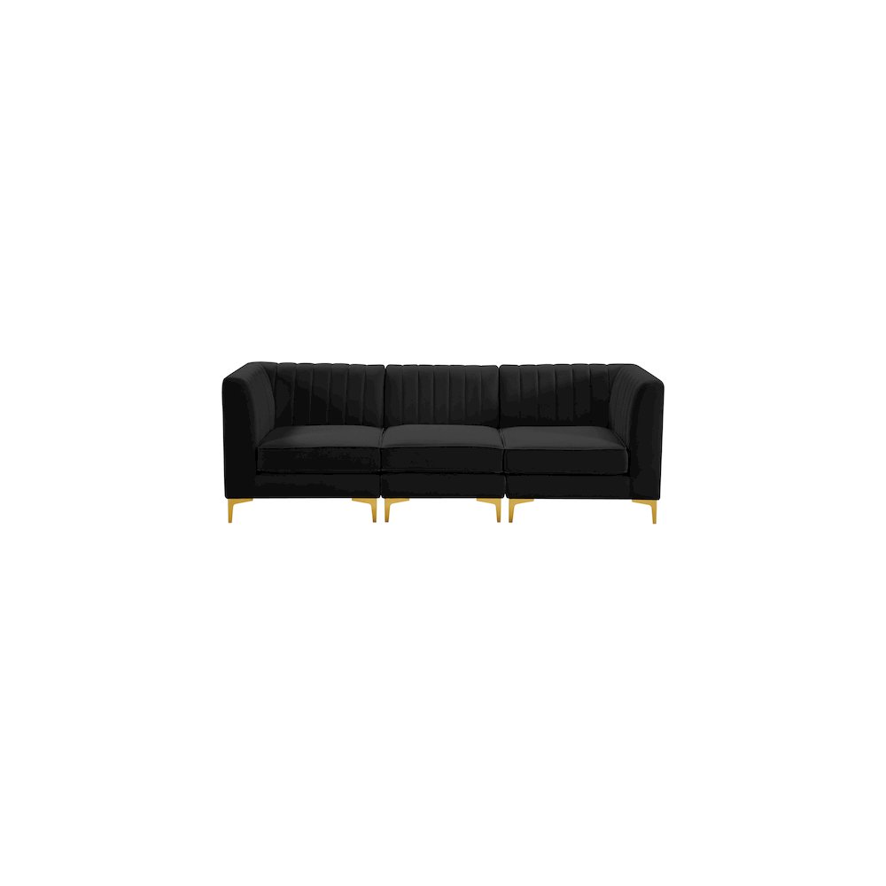 Alina Black Velvet Modular Sofa