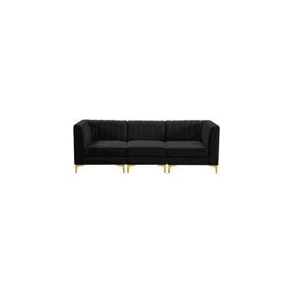 Alina Black Velvet Modular Sofa