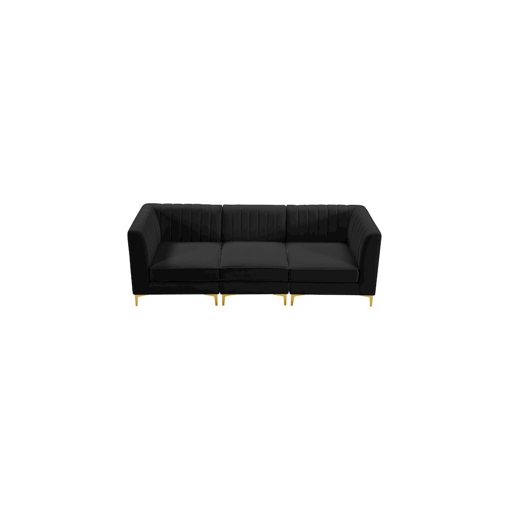 Alina Black Velvet Modular Sofa