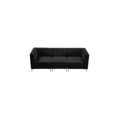 Alina Black Velvet Modular Sofa