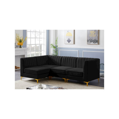 Alina Black Velvet Modular Sectional