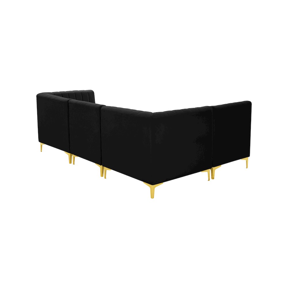 Alina Black Velvet Modular Sectional