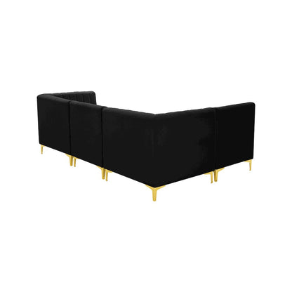 Alina Black Velvet Modular Sectional