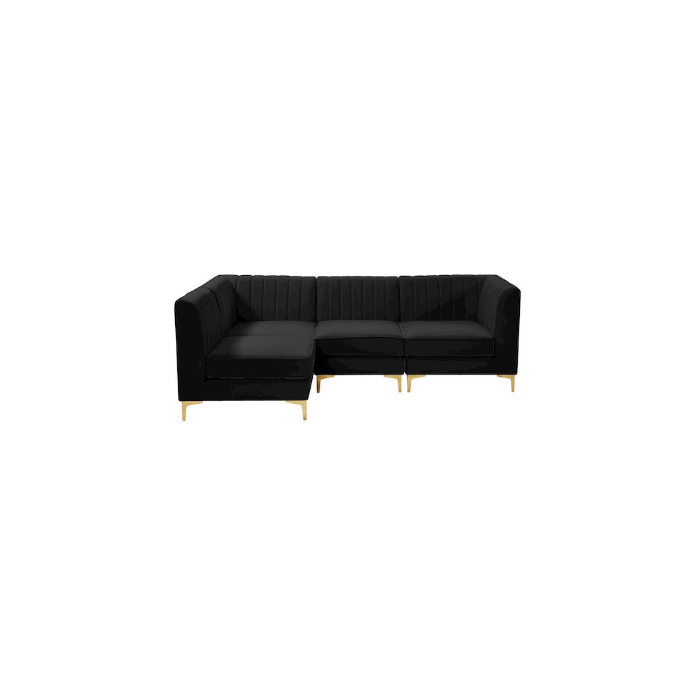 Alina Black Velvet Modular Sectional