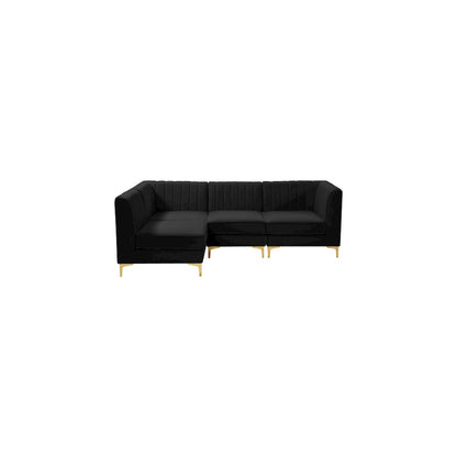 Alina Black Velvet Modular Sectional
