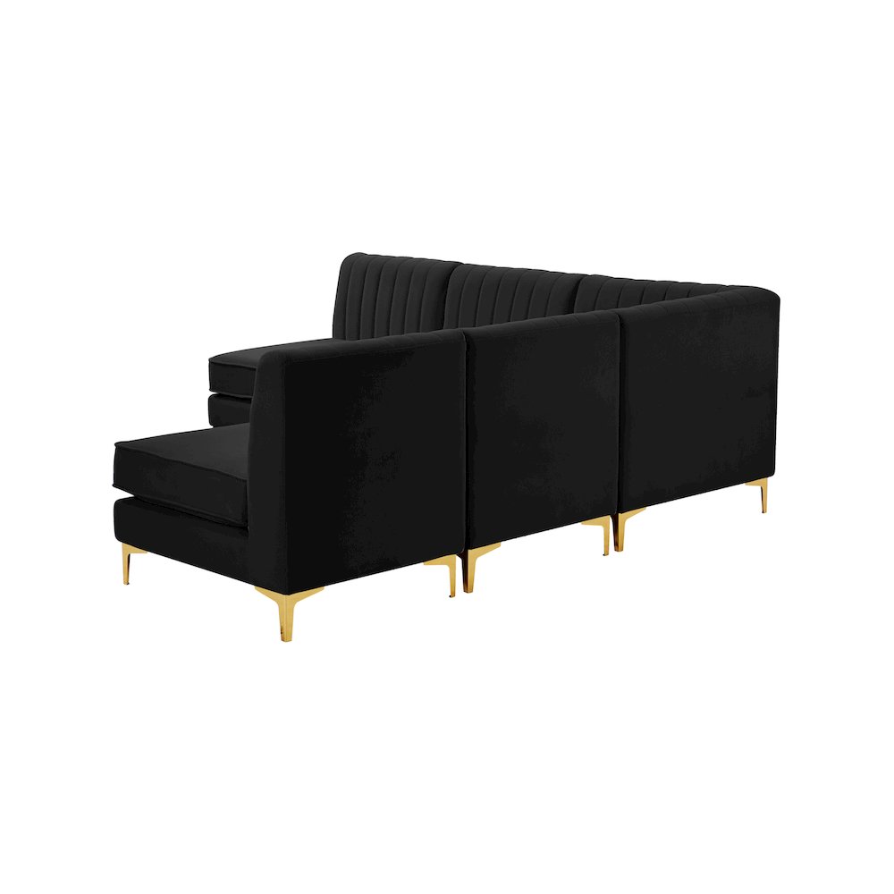Alina Black Velvet Modular Sectional