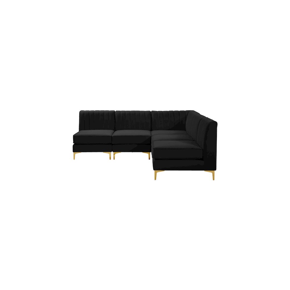 Alina Black Velvet Modular Sectional