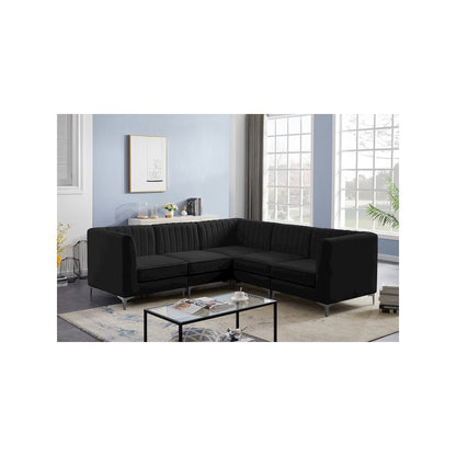Alina Black Velvet Modular Sectional