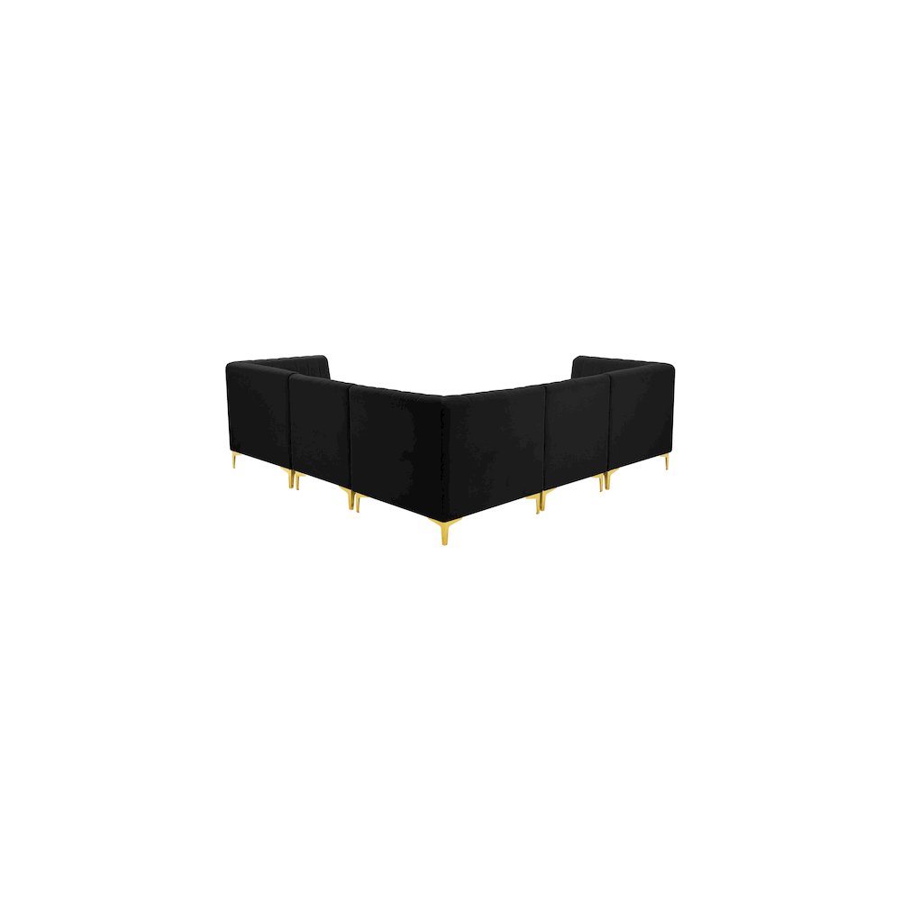 Alina Black Velvet Modular Sectional