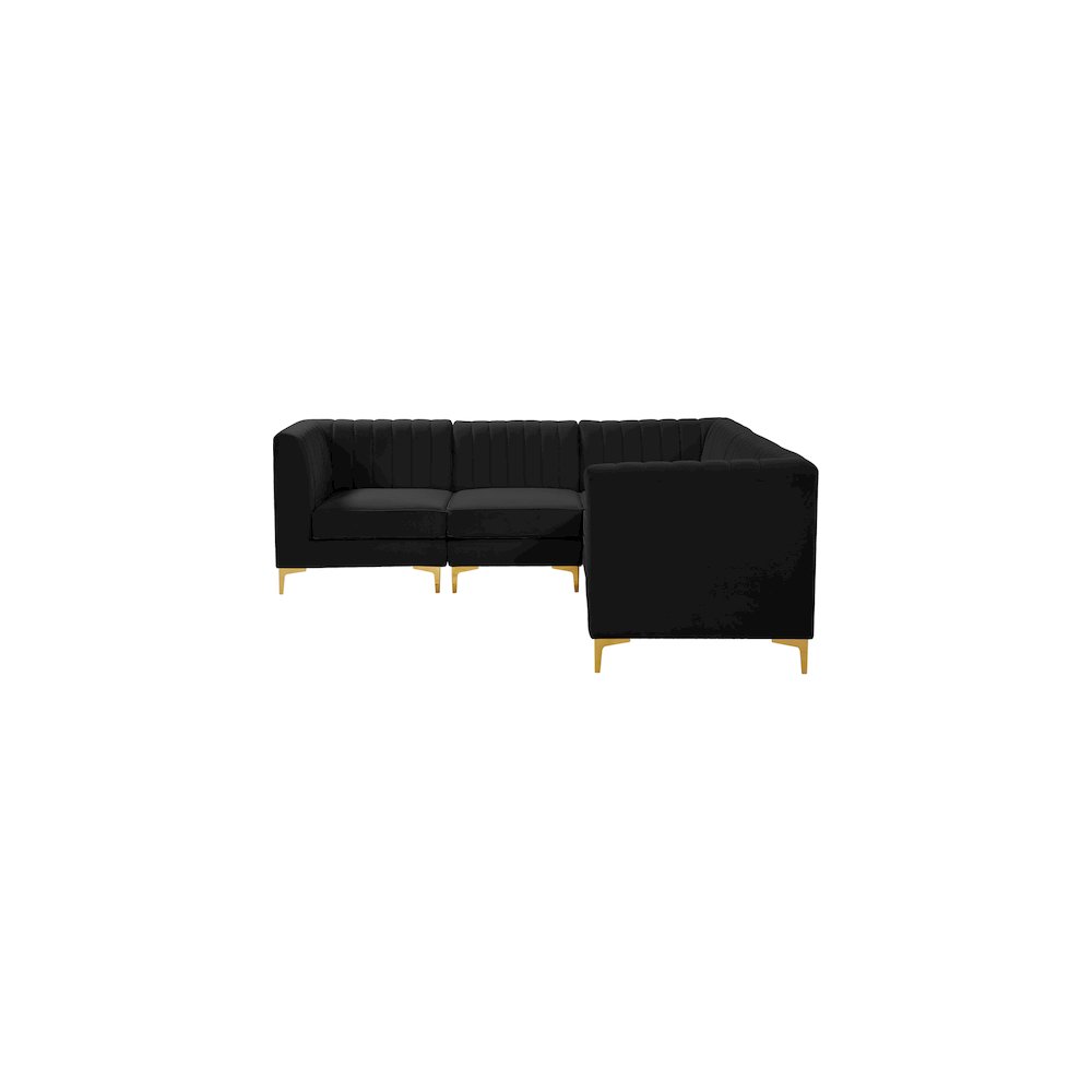 Alina Black Velvet Modular Sectional