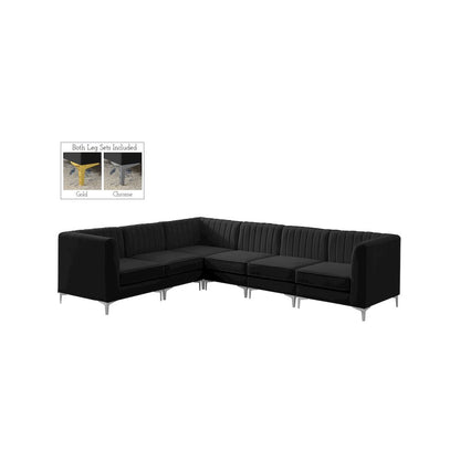 Alina Black Velvet Modular Sectional