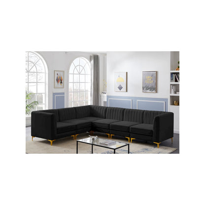 Alina Black Velvet Modular Sectional