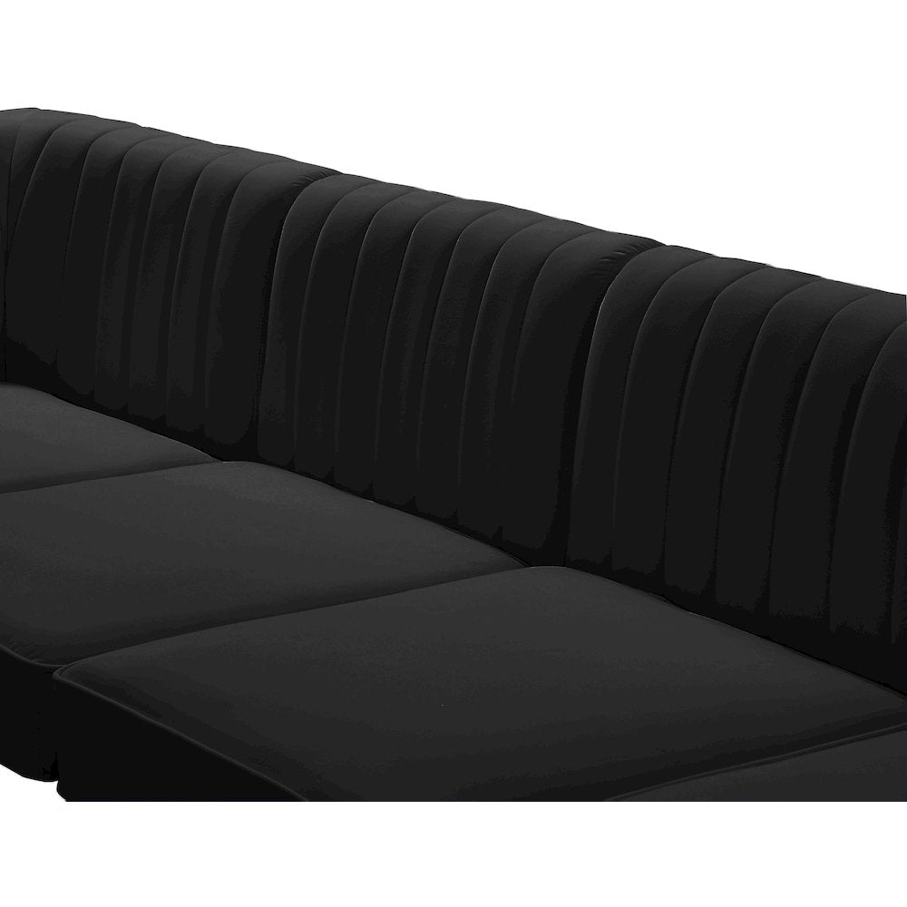 Alina Black Velvet Modular Sectional