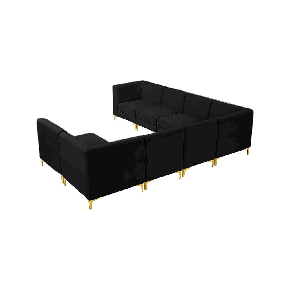 Alina Black Velvet Modular Sectional