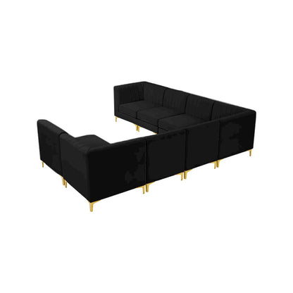 Alina Black Velvet Modular Sectional