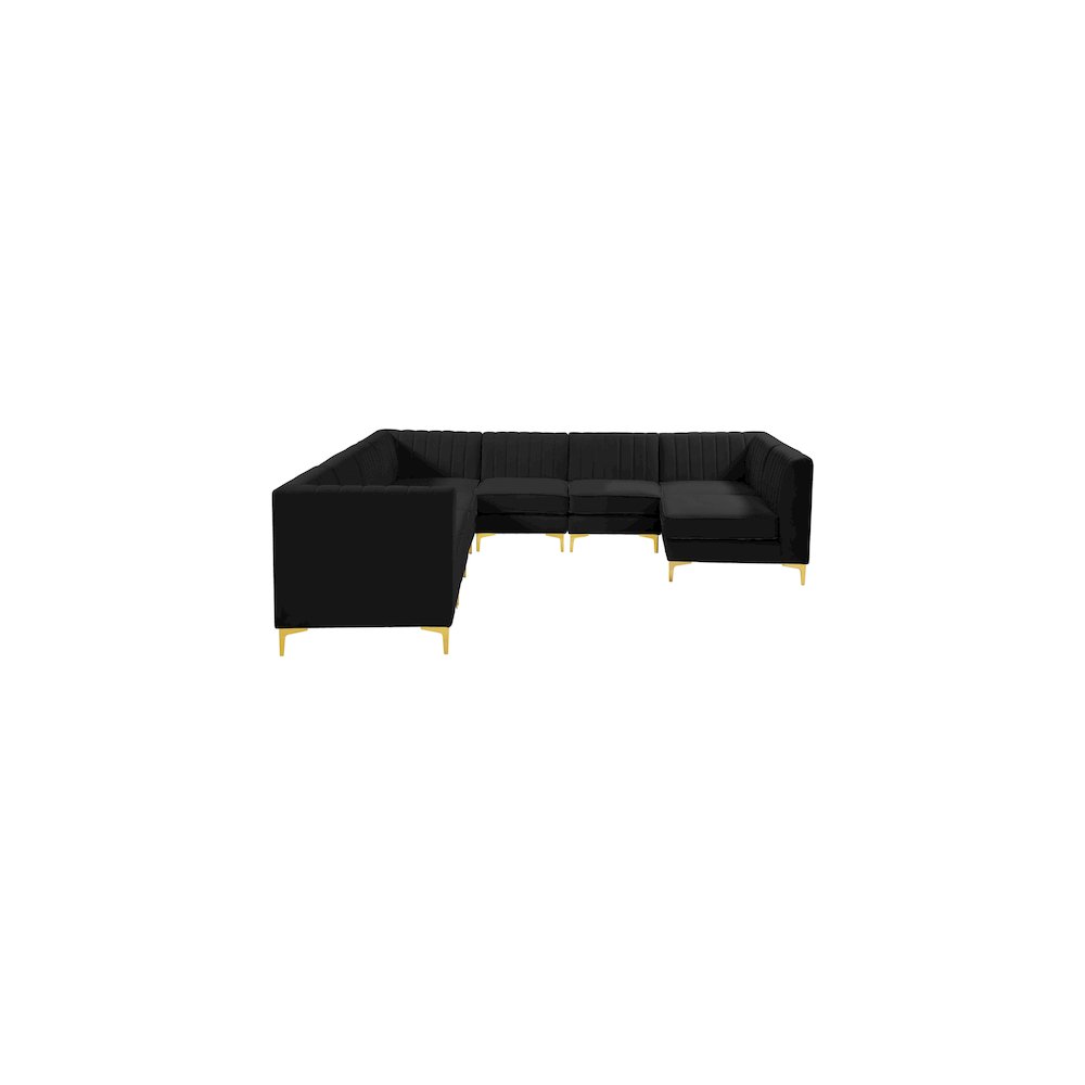 Alina Black Velvet Modular Sectional