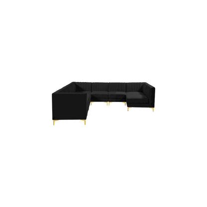 Alina Black Velvet Modular Sectional