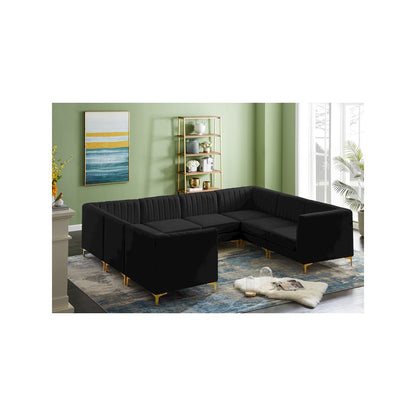 Alina Black Velvet Modular Sectional