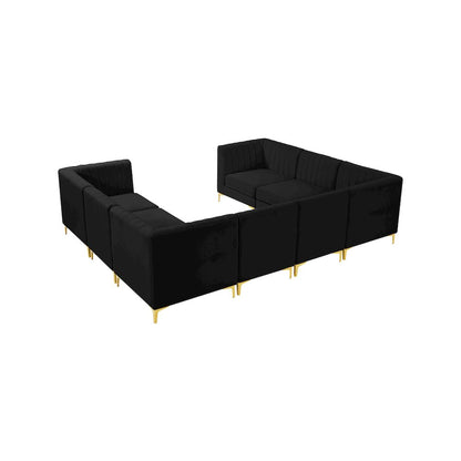 Alina Black Velvet Modular Sectional