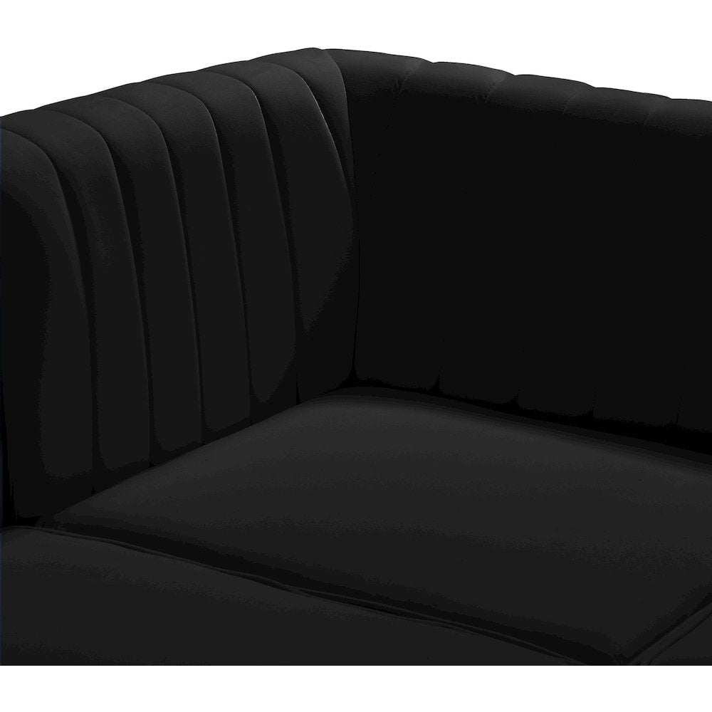 Alina Black Velvet Modular Sectional