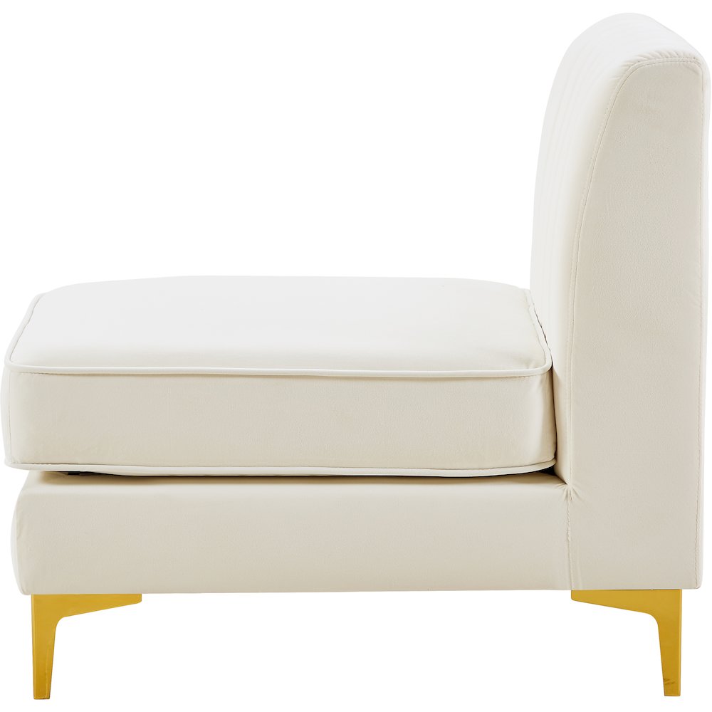 Alina Cream Velvet Armless Chair