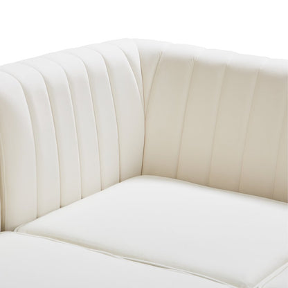 Alina Cream Velvet Corner Chair