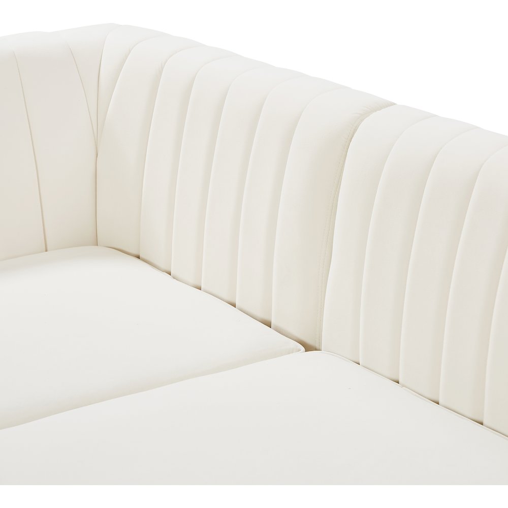 Alina Cream Velvet Corner Chair