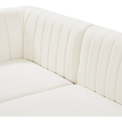 Alina Cream Velvet Corner Chair