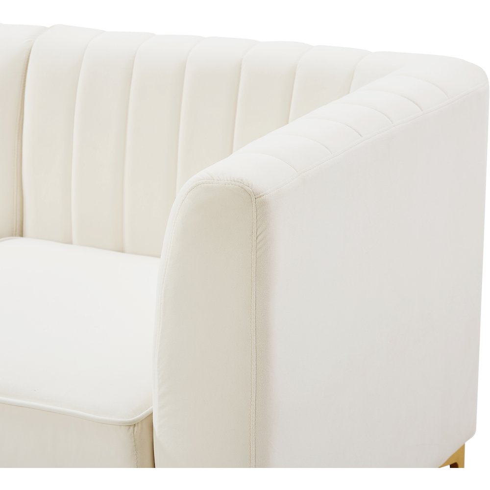 Alina Cream Velvet Corner Chair