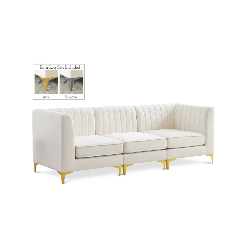 Alina Cream Velvet Modular Sofa
