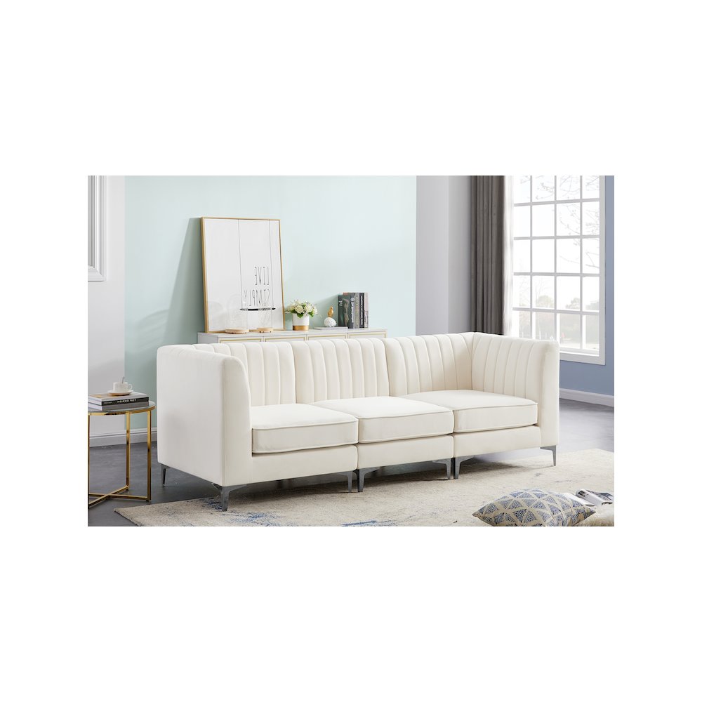 Alina Cream Velvet Modular Sofa