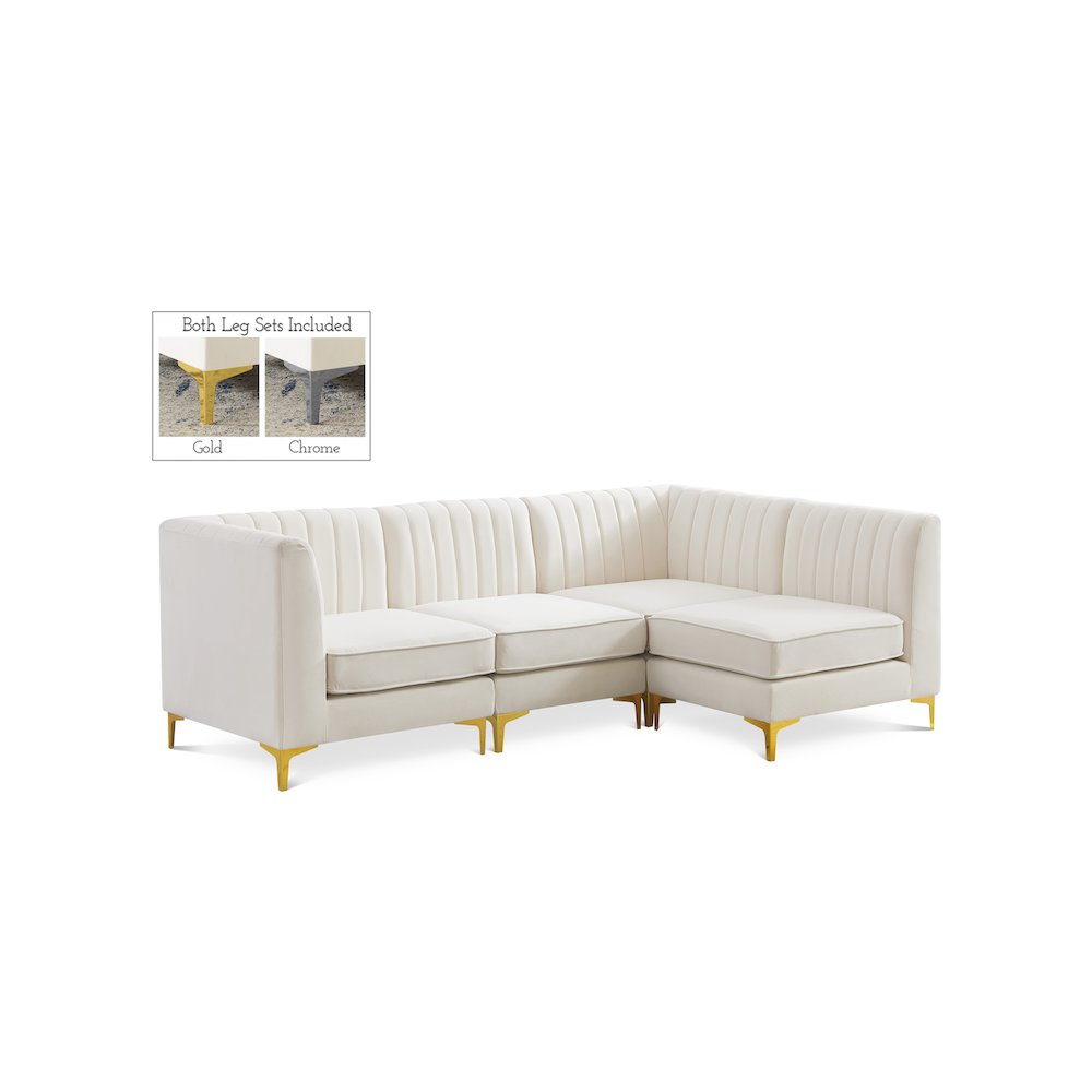 Alina Cream Velvet Modular Sectional