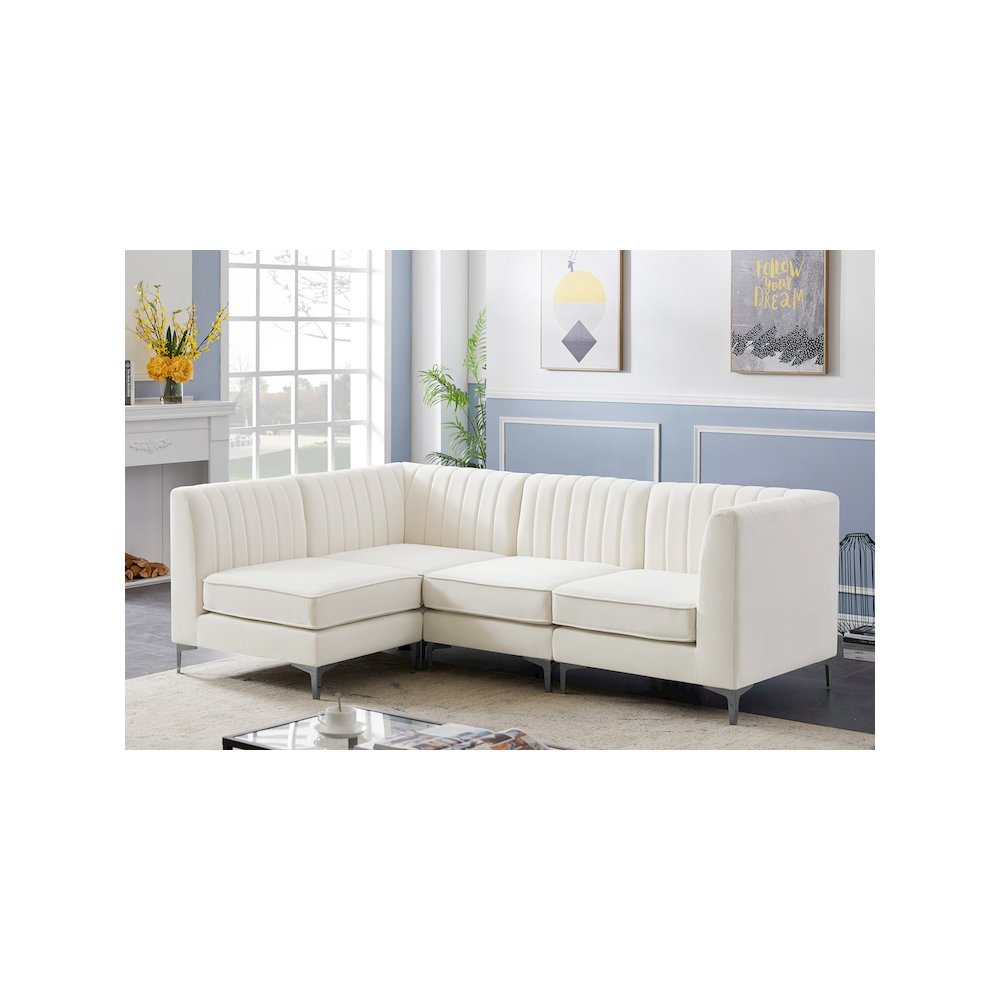 Alina Cream Velvet Modular Sectional
